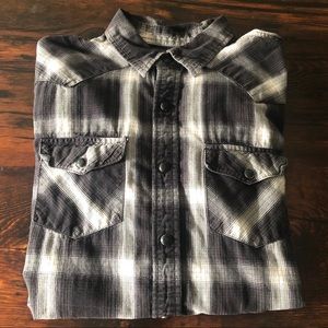 American Eagle Western Plaid Shirt Medium